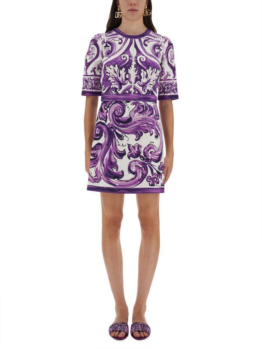 Dolce & Gabbana Minikleid mit Majolika-Print