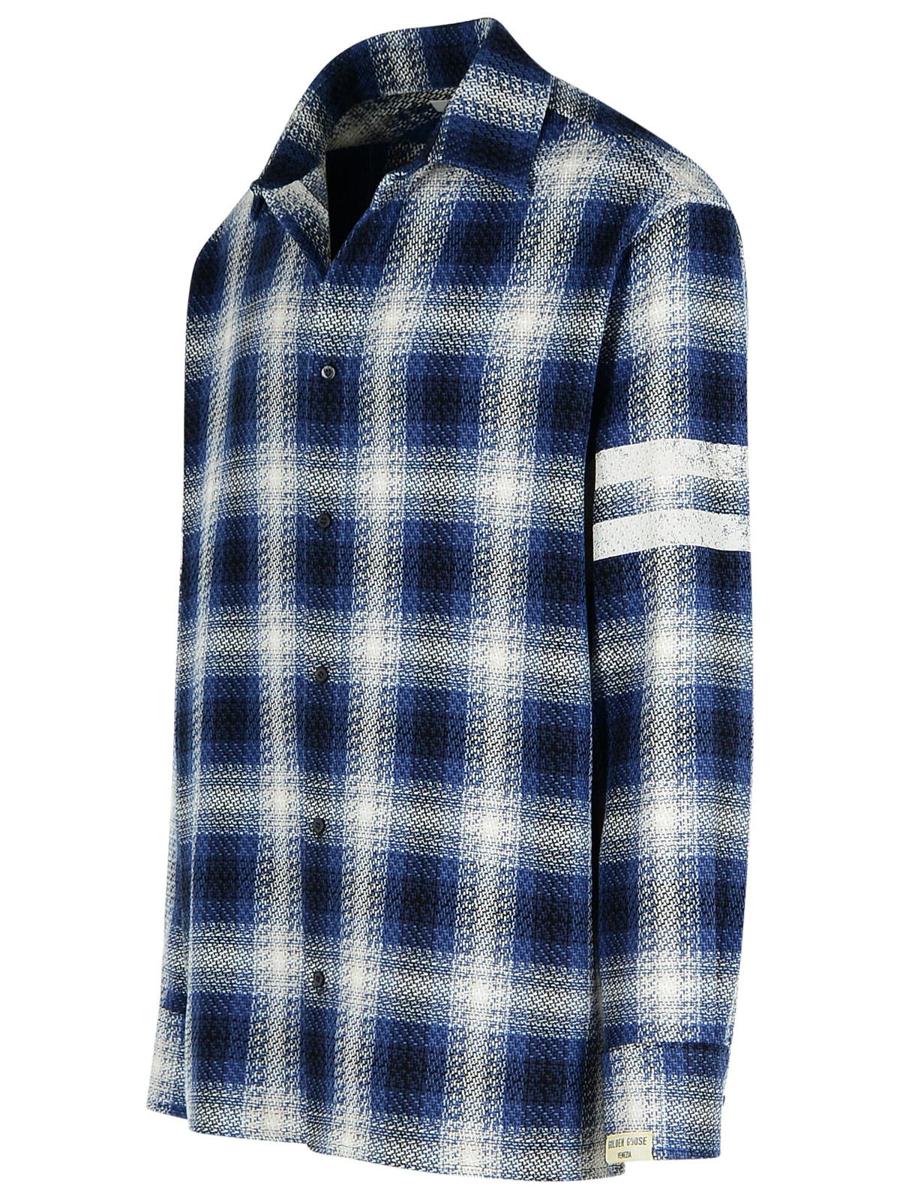 Golden Goose „Check Nolowen“ blaues Baumwollhemd