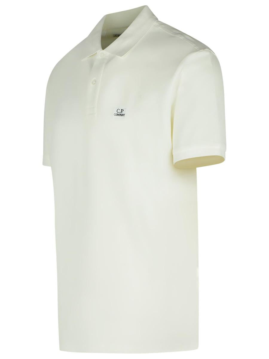 Weißes Poloshirt aus Baumwolle von CP Company