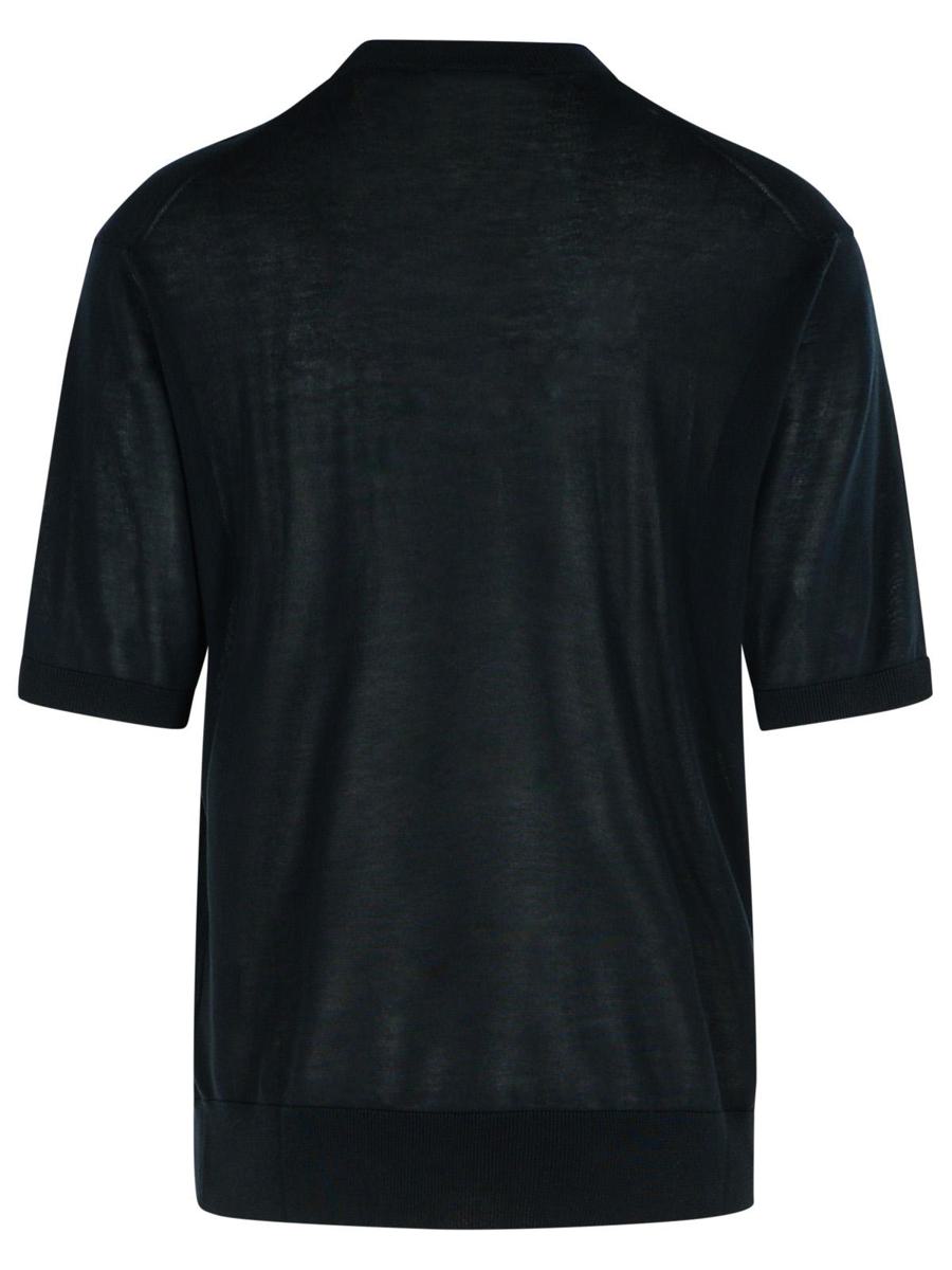 Laneus Schwarzer Lyocell-Pullover