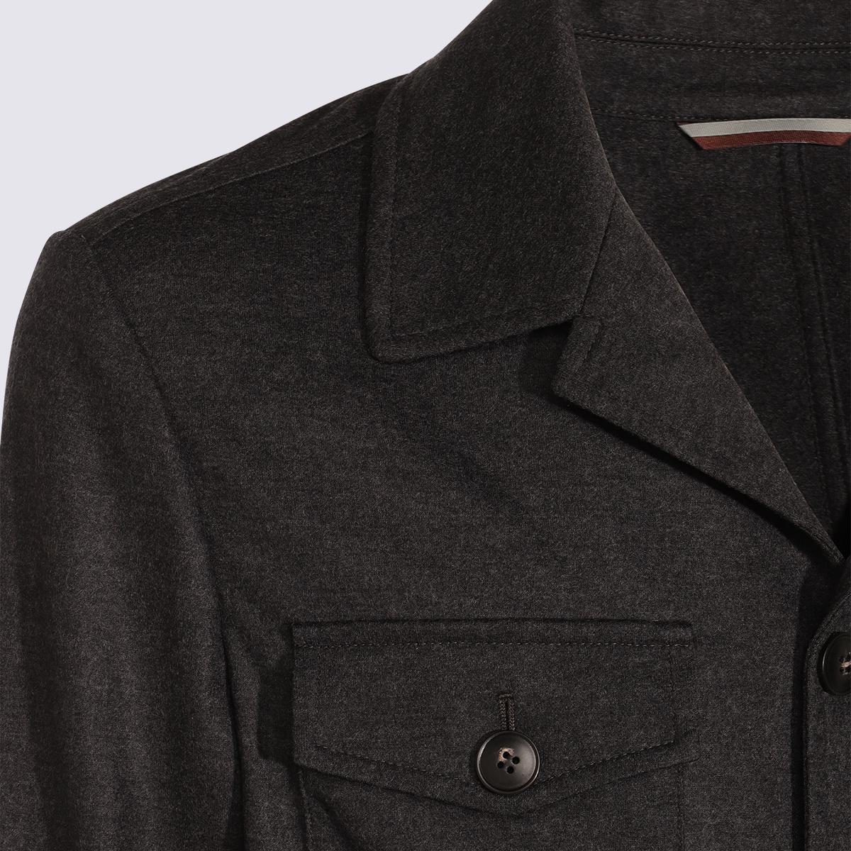 Graue Freizeitjacke aus Wolle von Canali