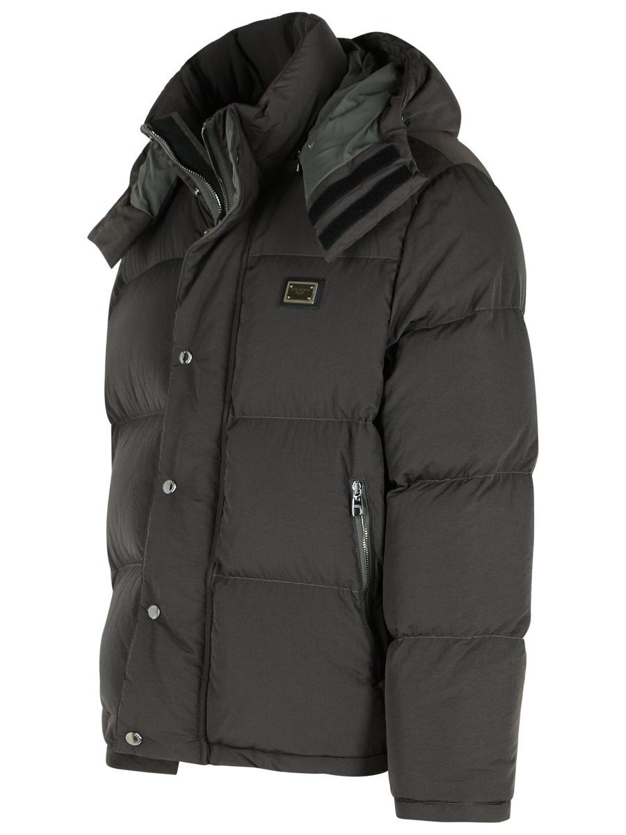 Dolce & Gabbana Graue Daunenjacke aus Polyamid