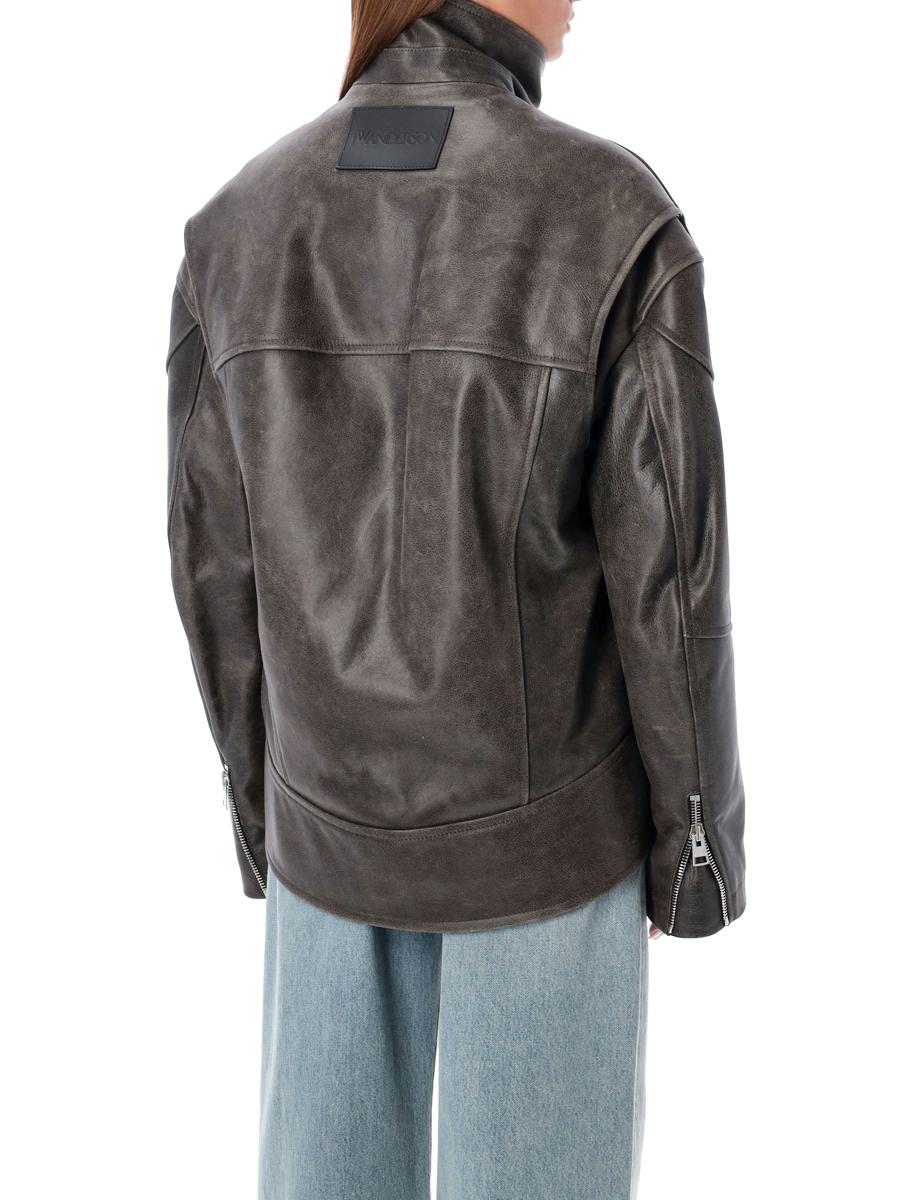 JW Anderson Lederjacke mit abgerundetem Saum