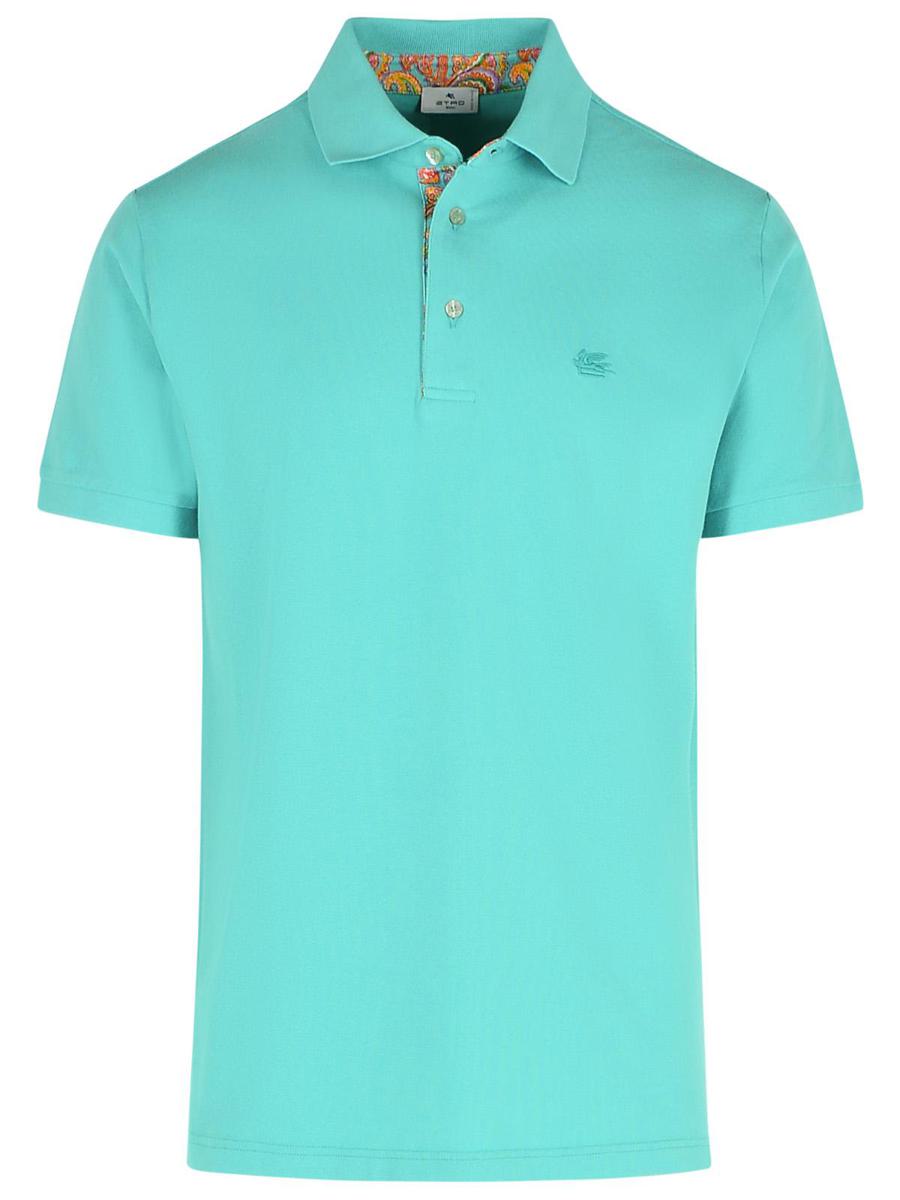 Etro „Roma“ Poloshirt aus hellblauer Baumwolle
