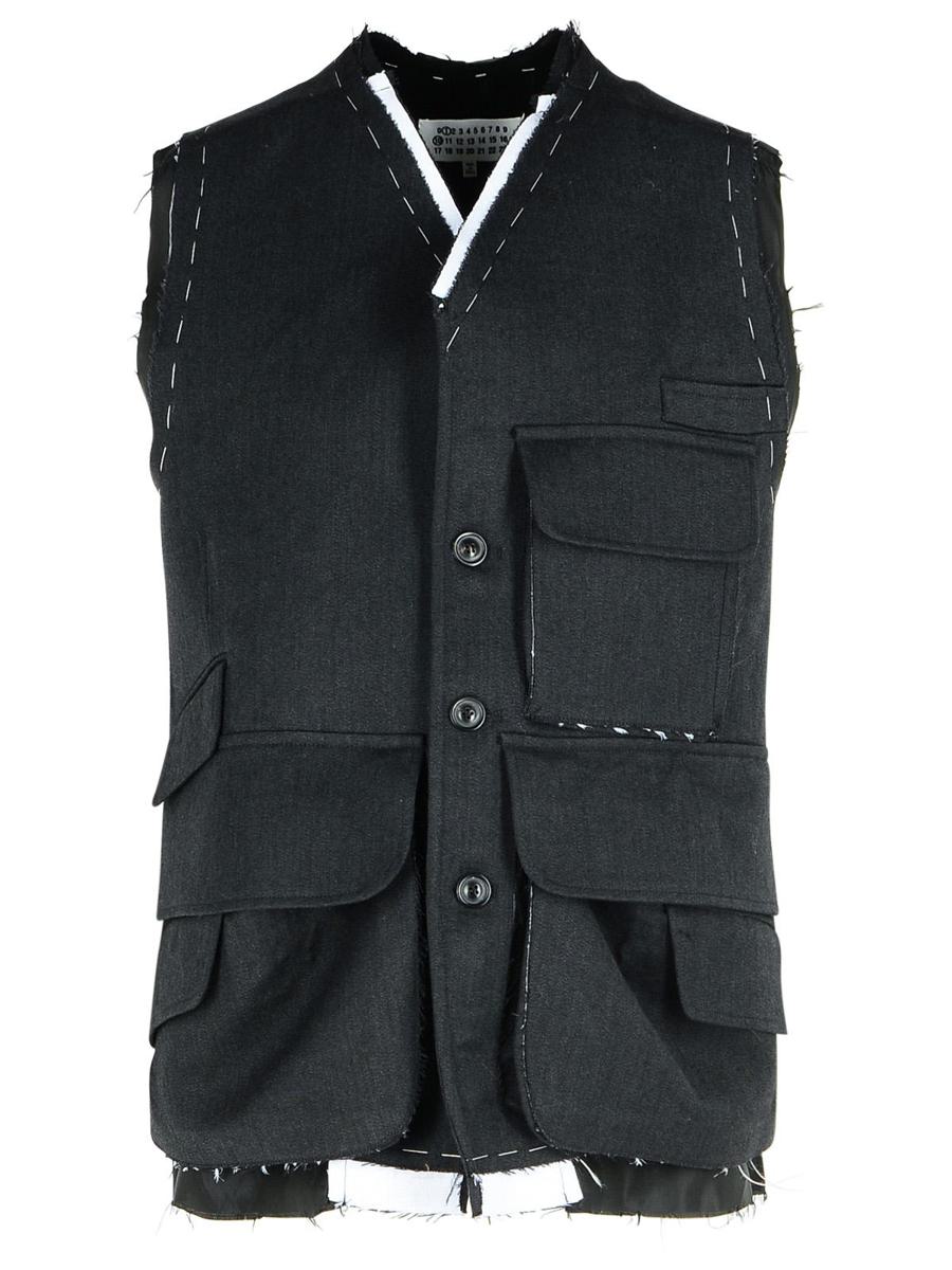 Maison Margiela – Dunkelgraue Wollweste