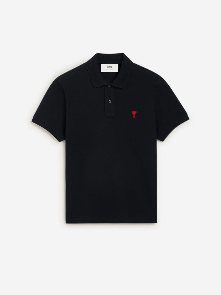 AMI Paris Baumwoll-Poloshirt mit Herzmuster