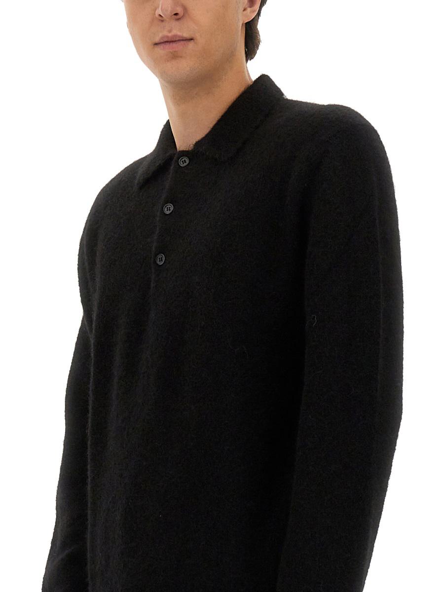 Sonnenblumen-Wollpullover mit Polokragen