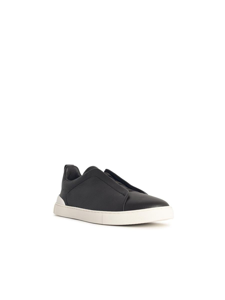Zegna – Sneaker „Triple Stitch“ aus braunem Leder