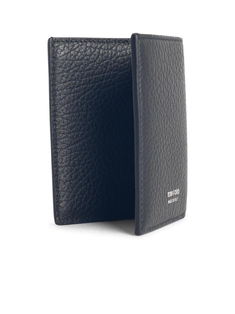Tom Ford Kartenetui aus schwarzem Leder