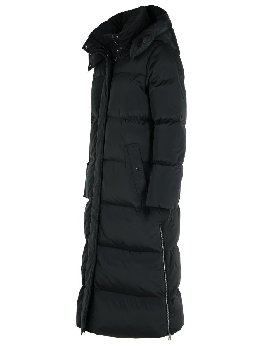 Woolrich „Kelly“ – Lange schwarze Daunenjacke aus Polyamidmischung
