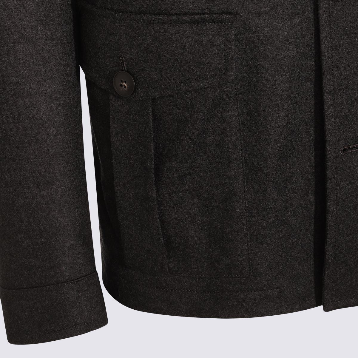 Graue Freizeitjacke aus Wolle von Canali