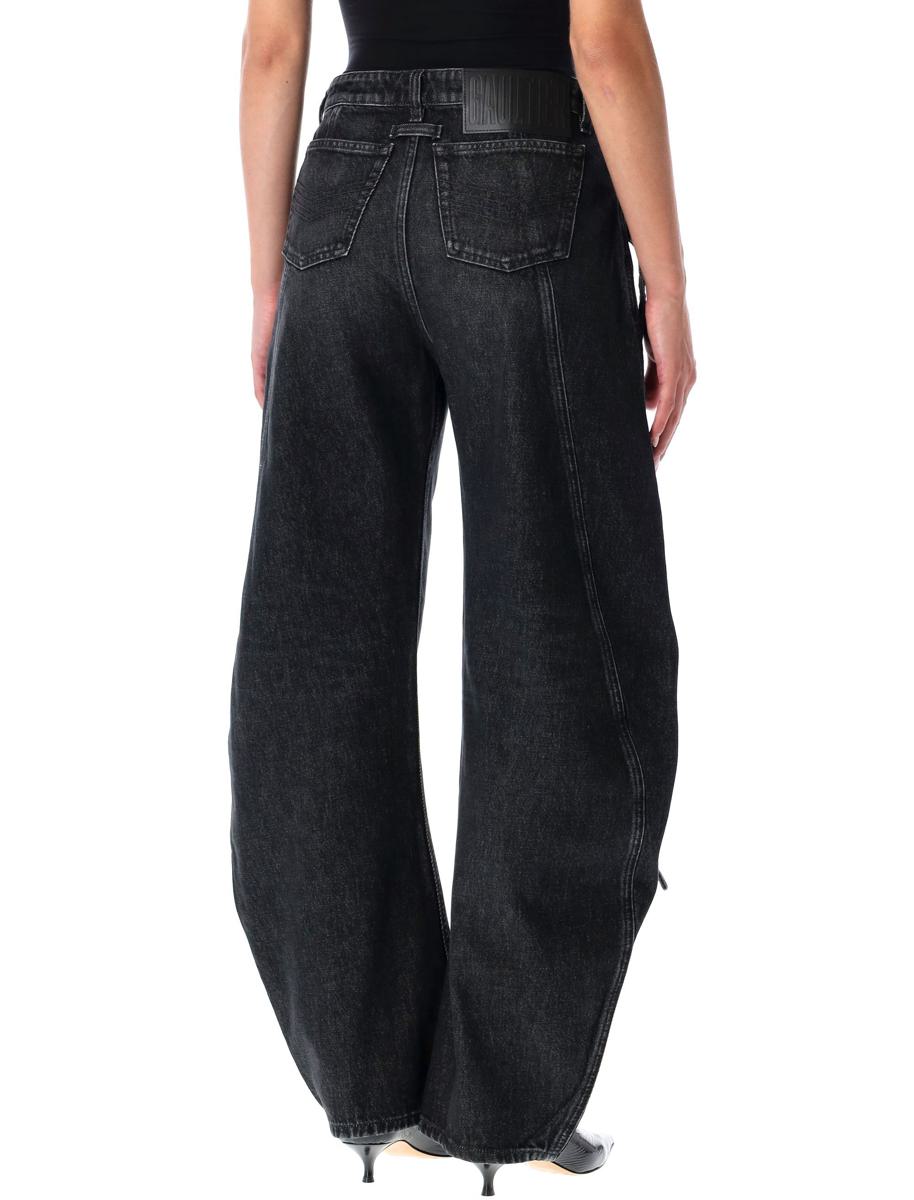 Jean Paul Gaultier – Locker geschnittene Jeans mit schwarzen Denim-Riemen
