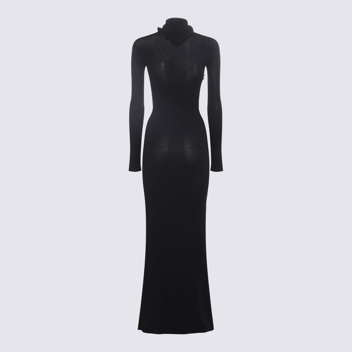 Off-White langes Kleid mit hohem Kragen