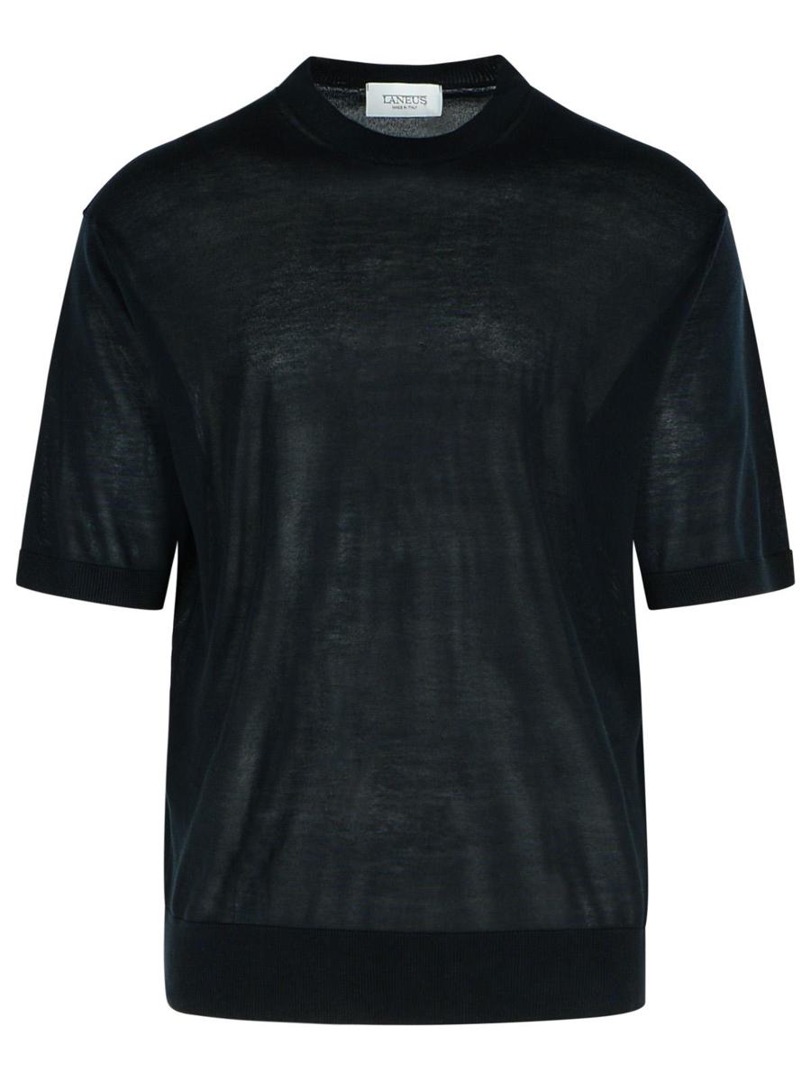 Laneus Schwarzer Lyocell-Pullover