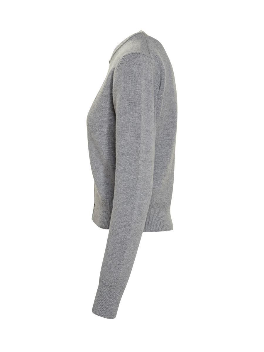 AMI Paris AMI Paris Grauer Cardigan mit Logo