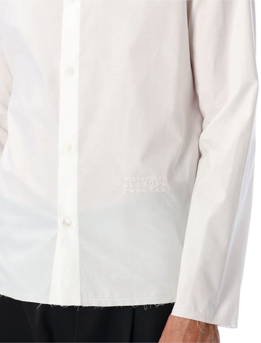 MM6 Maison Margiela – Weißes Baumwollhemd mit offenem Saum
