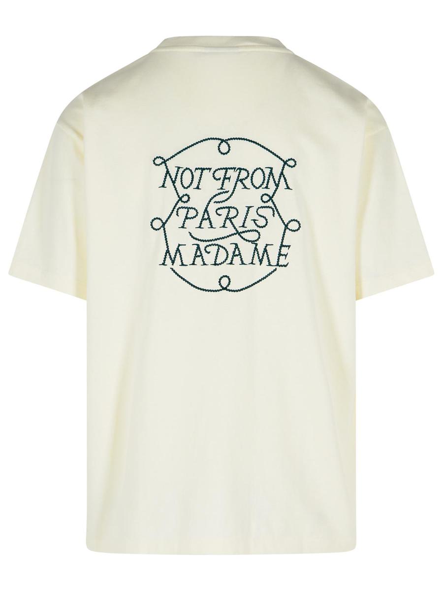 Drôle De Monsieur Cremefarbenes Baumwoll-T-Shirt
