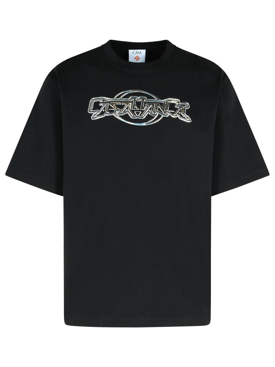 Casablanca Schwarzes Baumwoll-T-Shirt