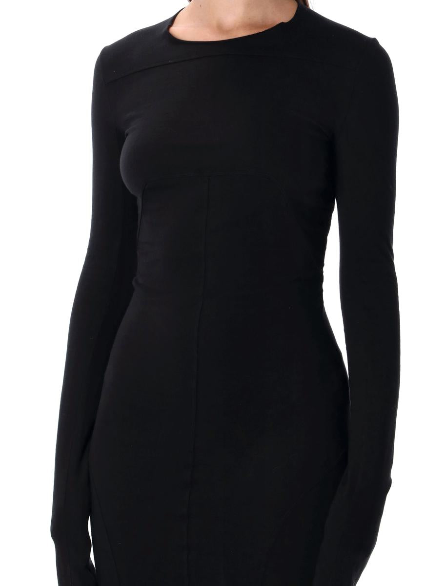 Rick Owens Drkshdw Edfu Schwarzes Baumwolljersey-Kleid