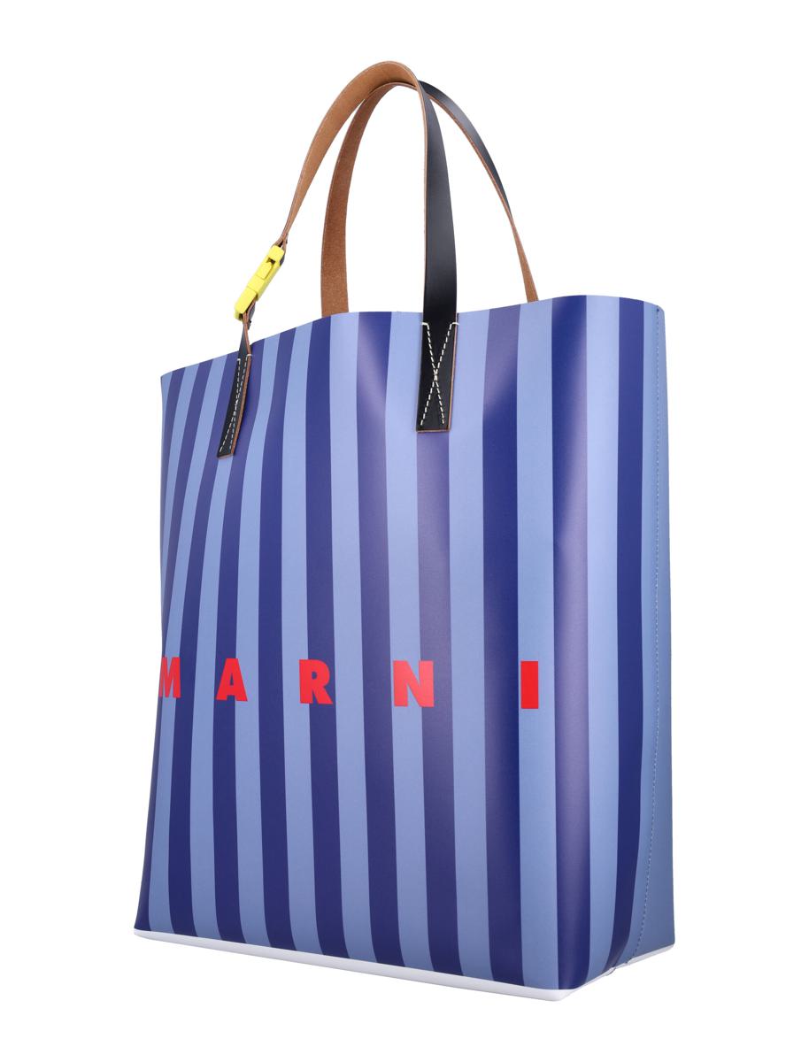 Marni gestreifte Tribeca-Einkaufstasche