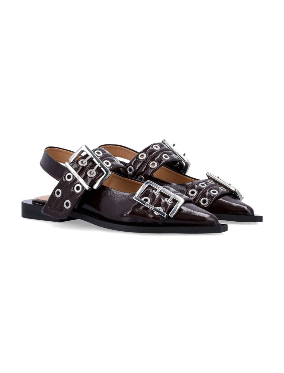 Ganni feminine Ballerinas mit Schnalle