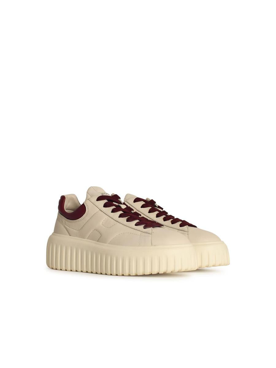 Hogan – Sneakers „H Stripes“ aus elfenbeinfarbenem Leder