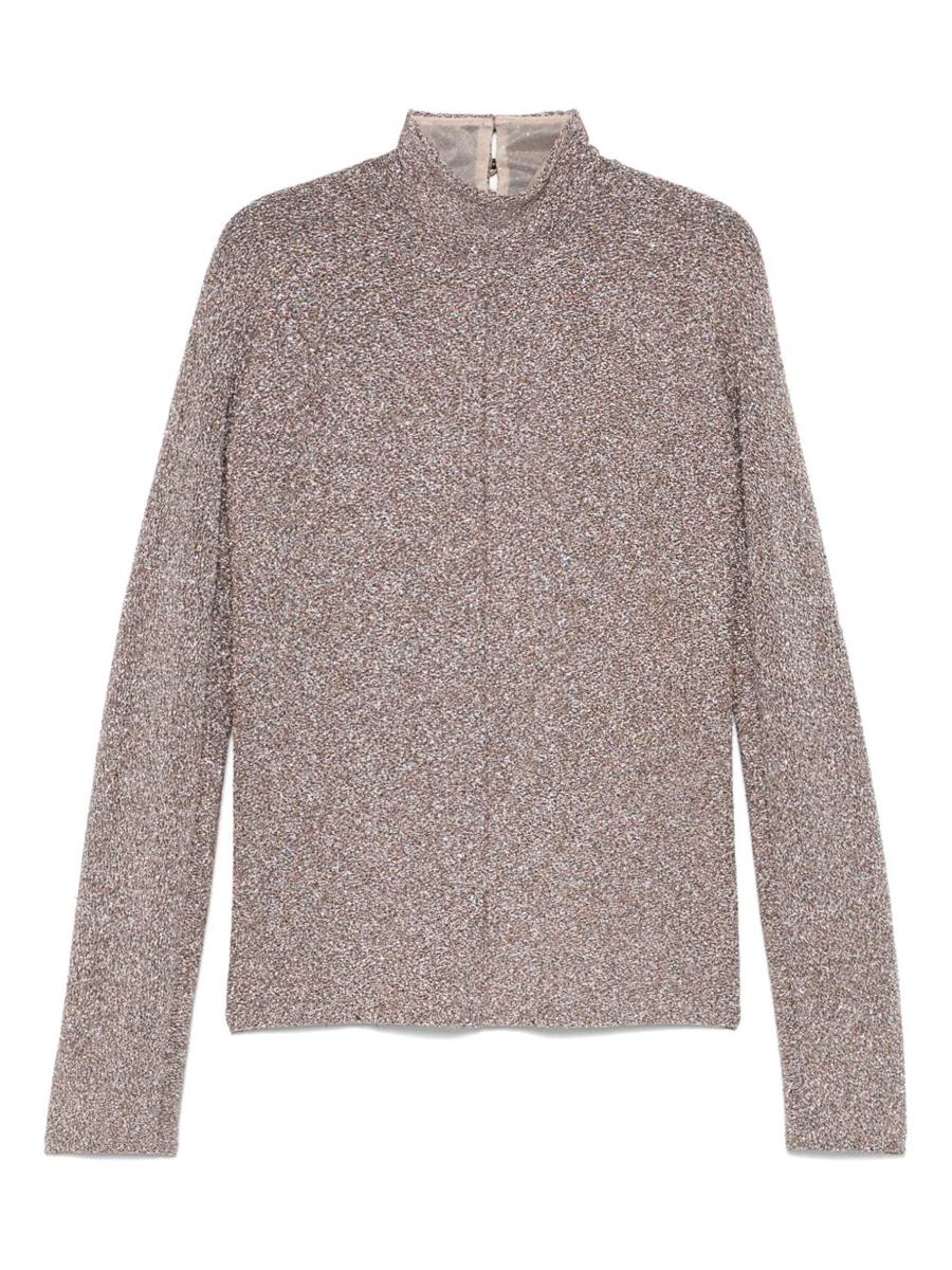 Forte_Forte Lurex-Rollkragenpullover