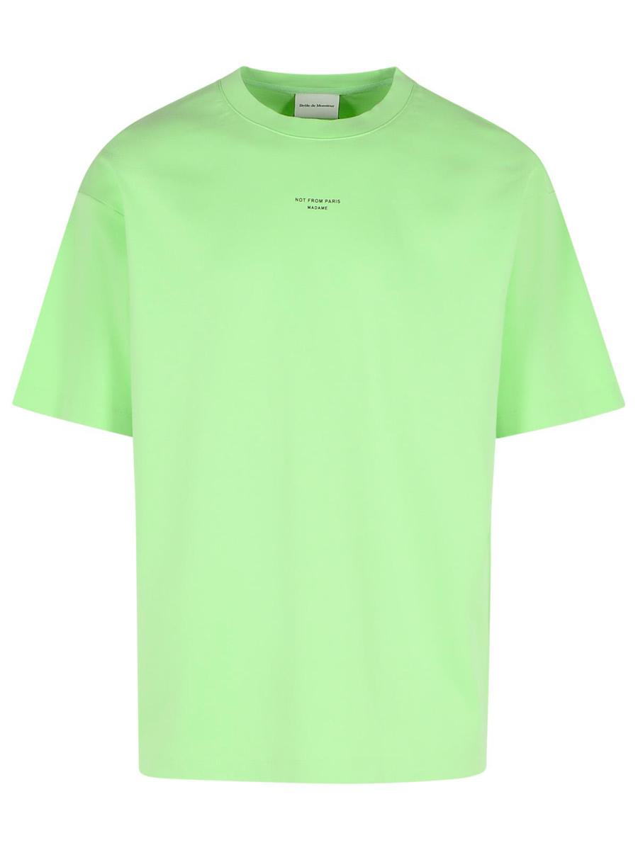 Drôle De Monsieur „Classique“ grünes Baumwoll-T-Shirt