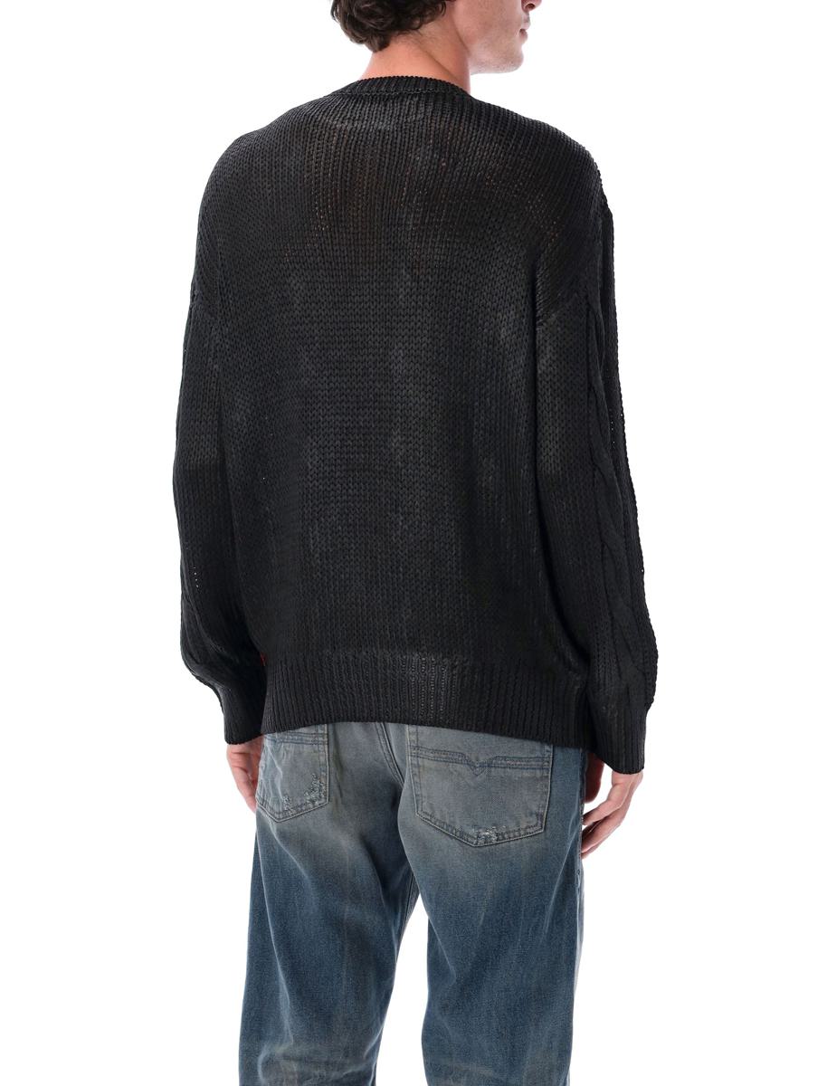 Diesel K-Michiu glänzender Zopfmusterpullover