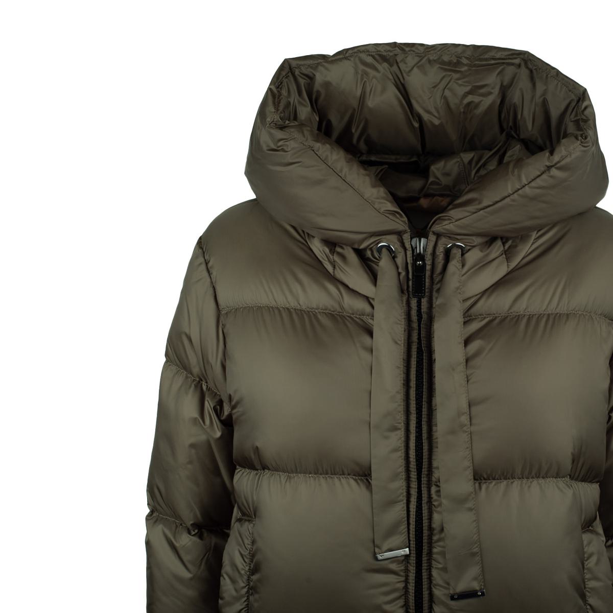 Max Mara Khakigrüne Anti-Tropf-Canvas-Daunenjacke