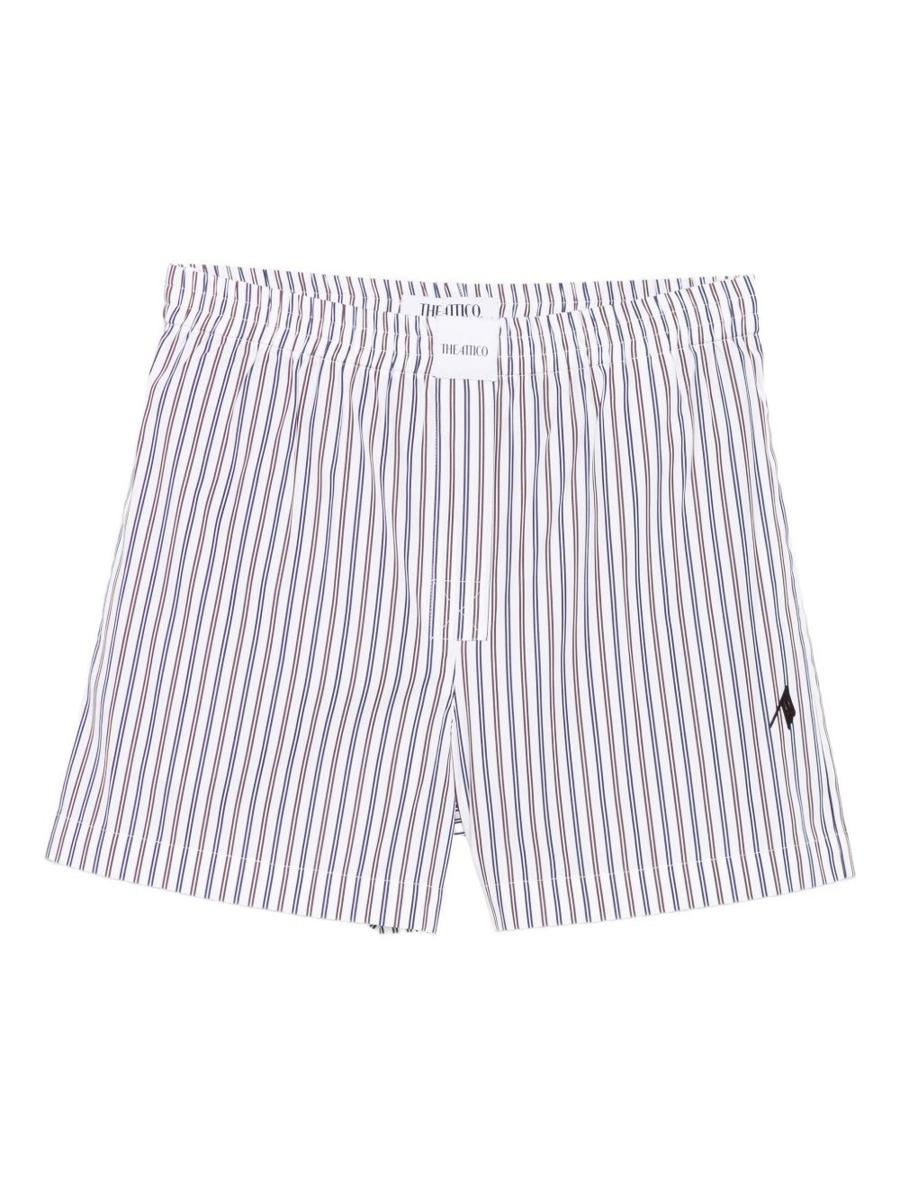 The Attico gestreifte Baumwollshorts