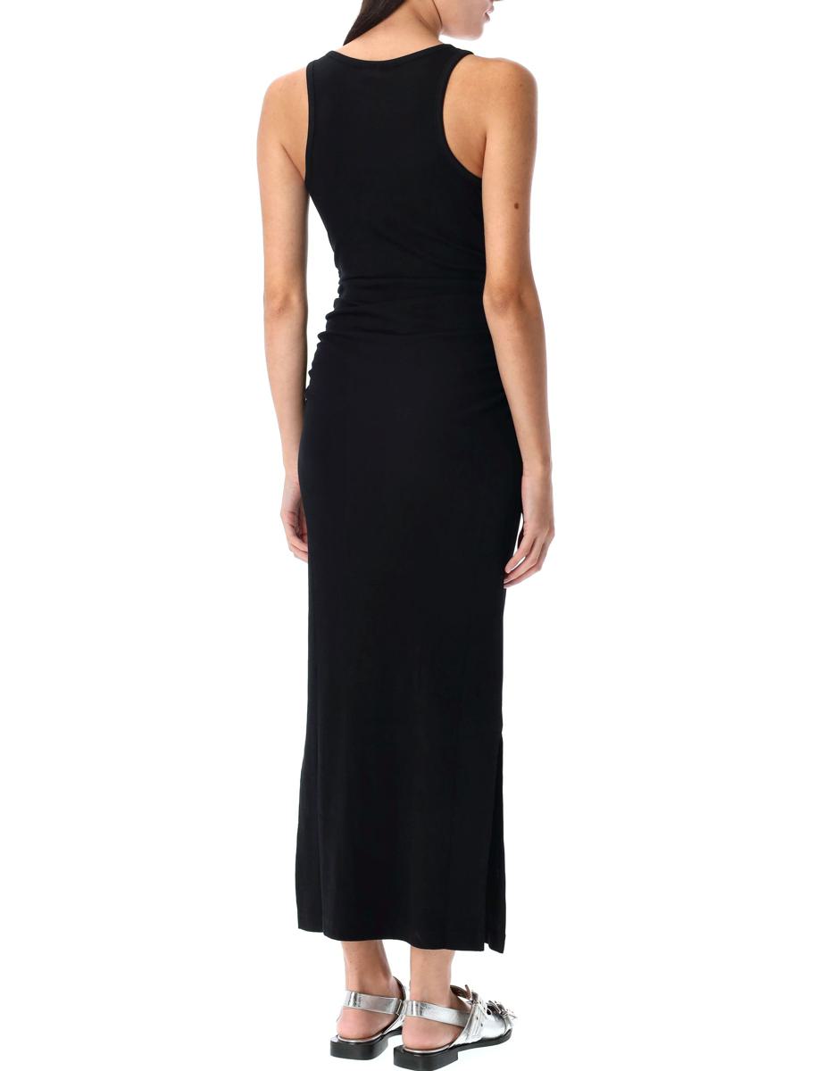 Ganni – Langes Tanktop-Kleid aus Rippstrick