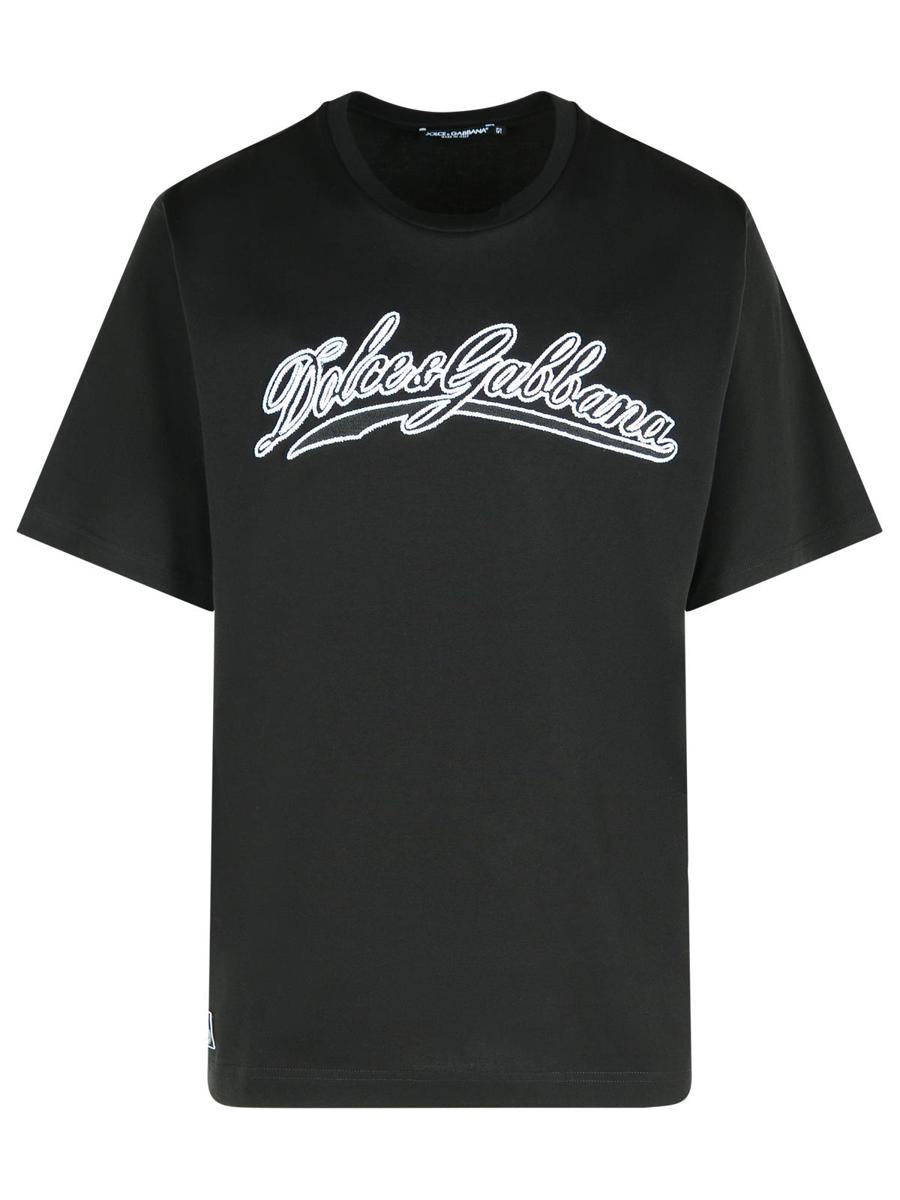 Dolce & Gabbana Schwarzes Baumwoll-T-Shirt