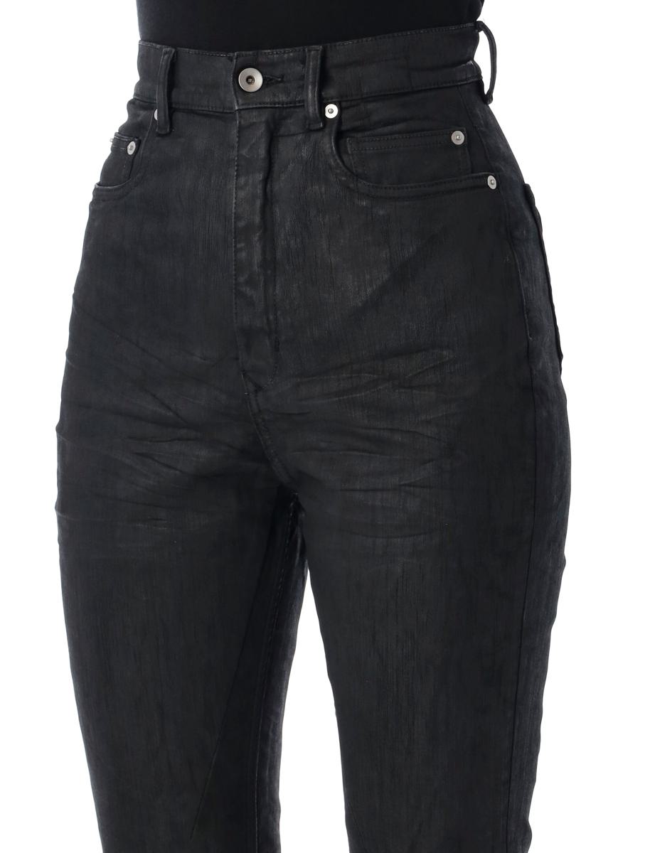 Rick Owens – Drkshdw – Bolan – Bootcut-Jeans in Schwarz mit gewachstem Saum