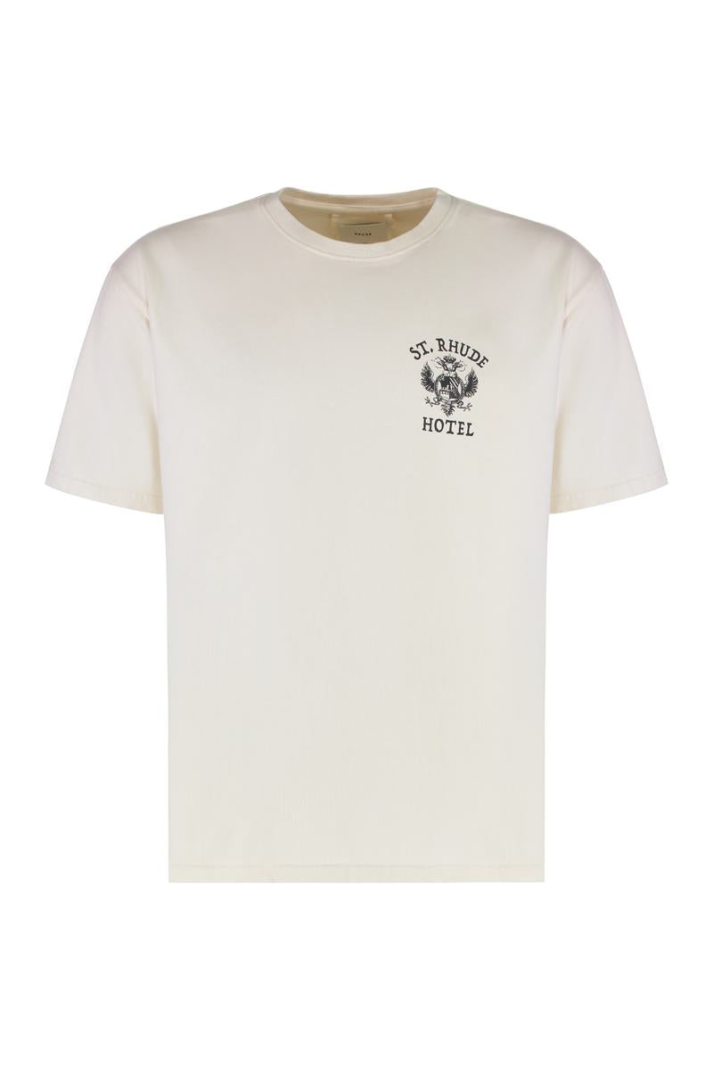 Baumwoll-T-Shirt mit Rhude-Logo