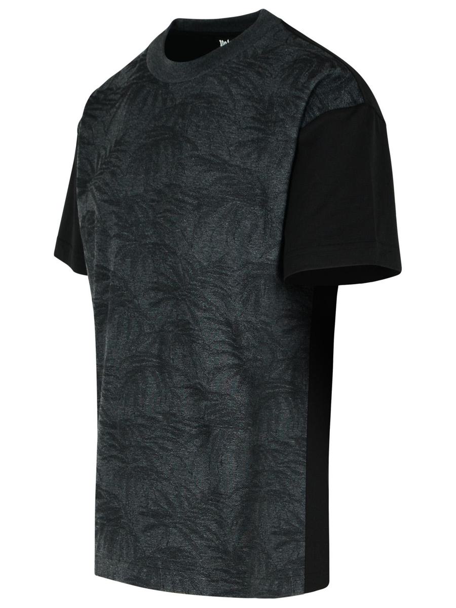 Palm Angels „Palms Curved“ T-Shirt aus schwarzer Baumwollmischung