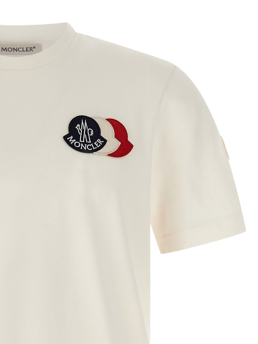 T-Shirt mit dreifarbigem Logo von Moncler