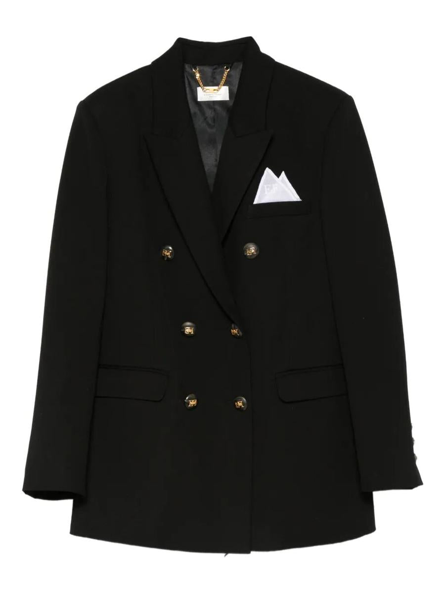Elisabetta Franchi – Blazer aus Baumwollgabardine mit Brusttasche