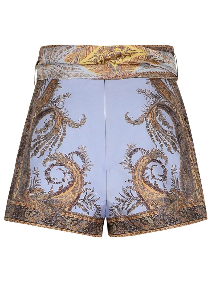 Zimmermann – Shorts aus Seidenmischung in Flieder