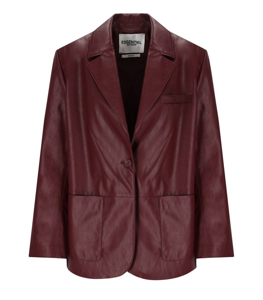 Essentiel Antwerp – Idrey – Burgunderroter, einreihiger Blazer