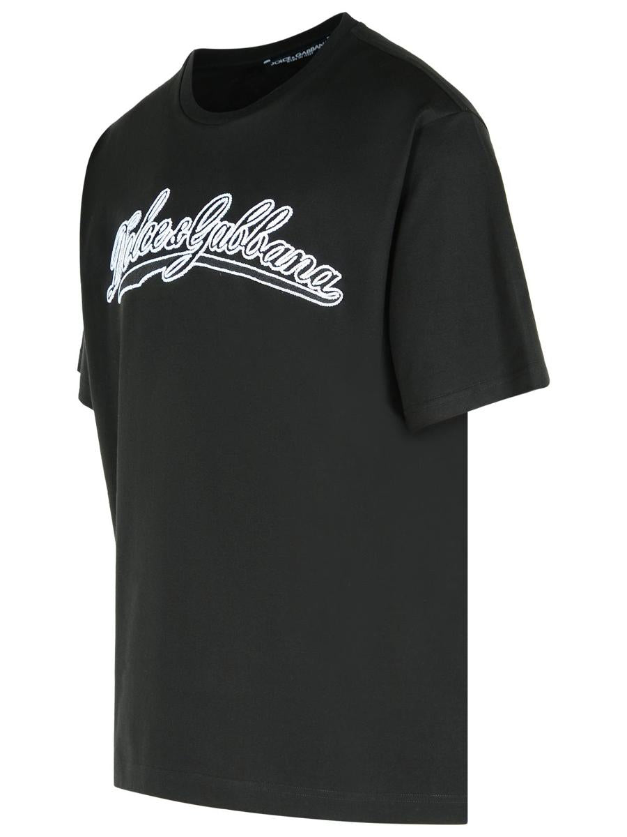 Dolce & Gabbana Schwarzes Baumwoll-T-Shirt