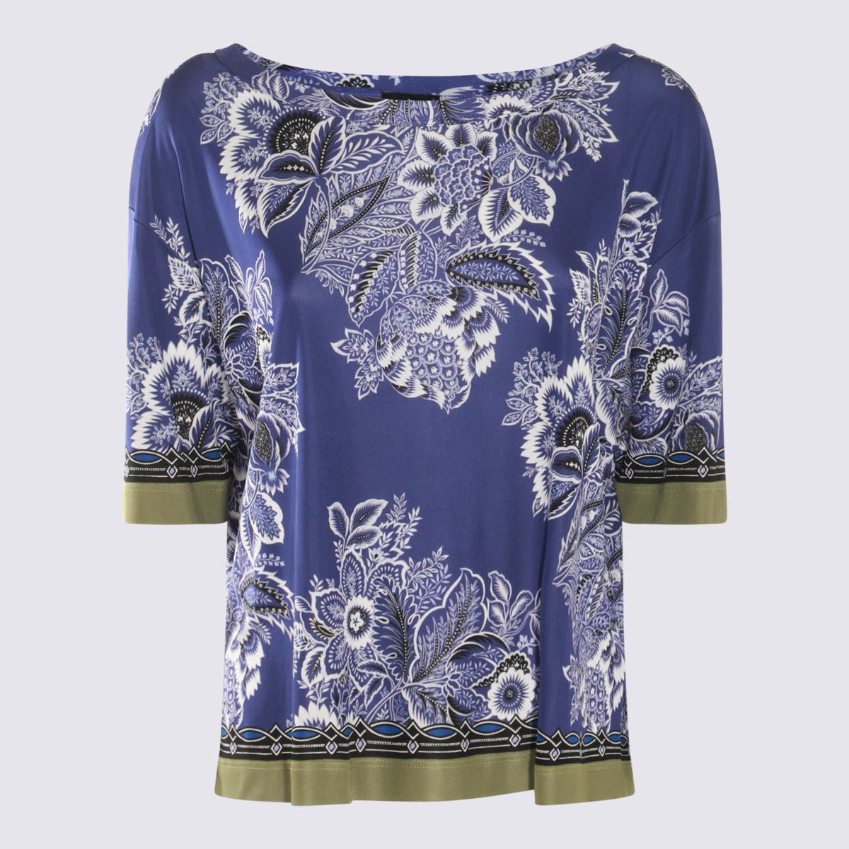 Etro Blaues mehrfarbiges Viskose-Top