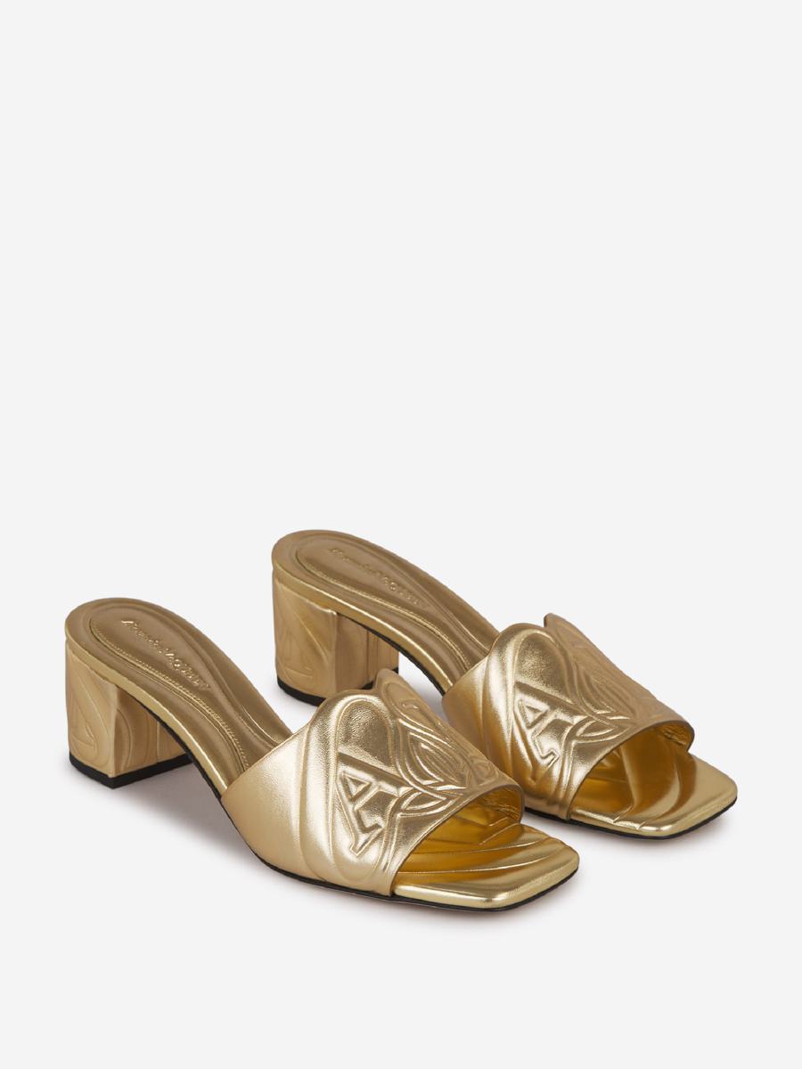 Alexander McQueen Logo-Ledersandalen
