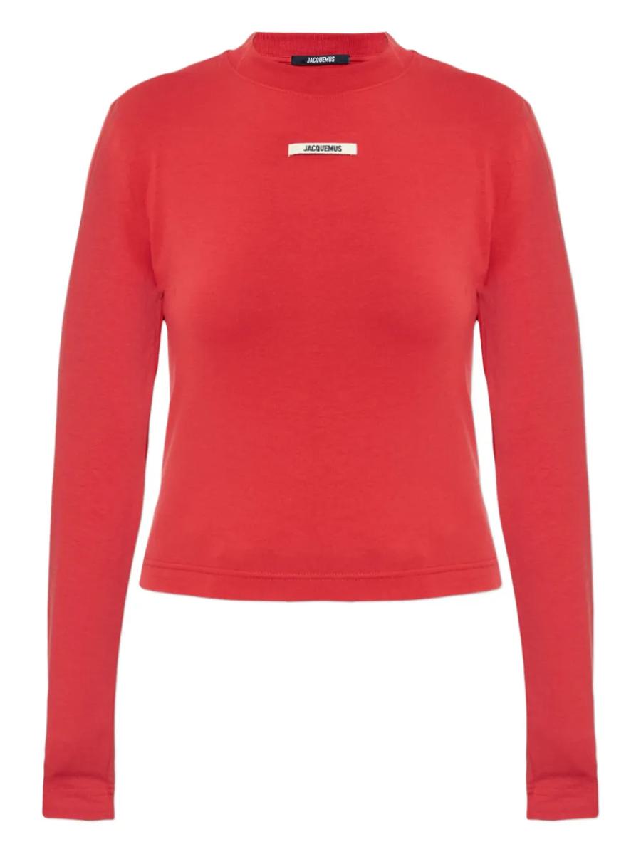 Jacquemus – Langärmliges T-Shirt mit Applikation