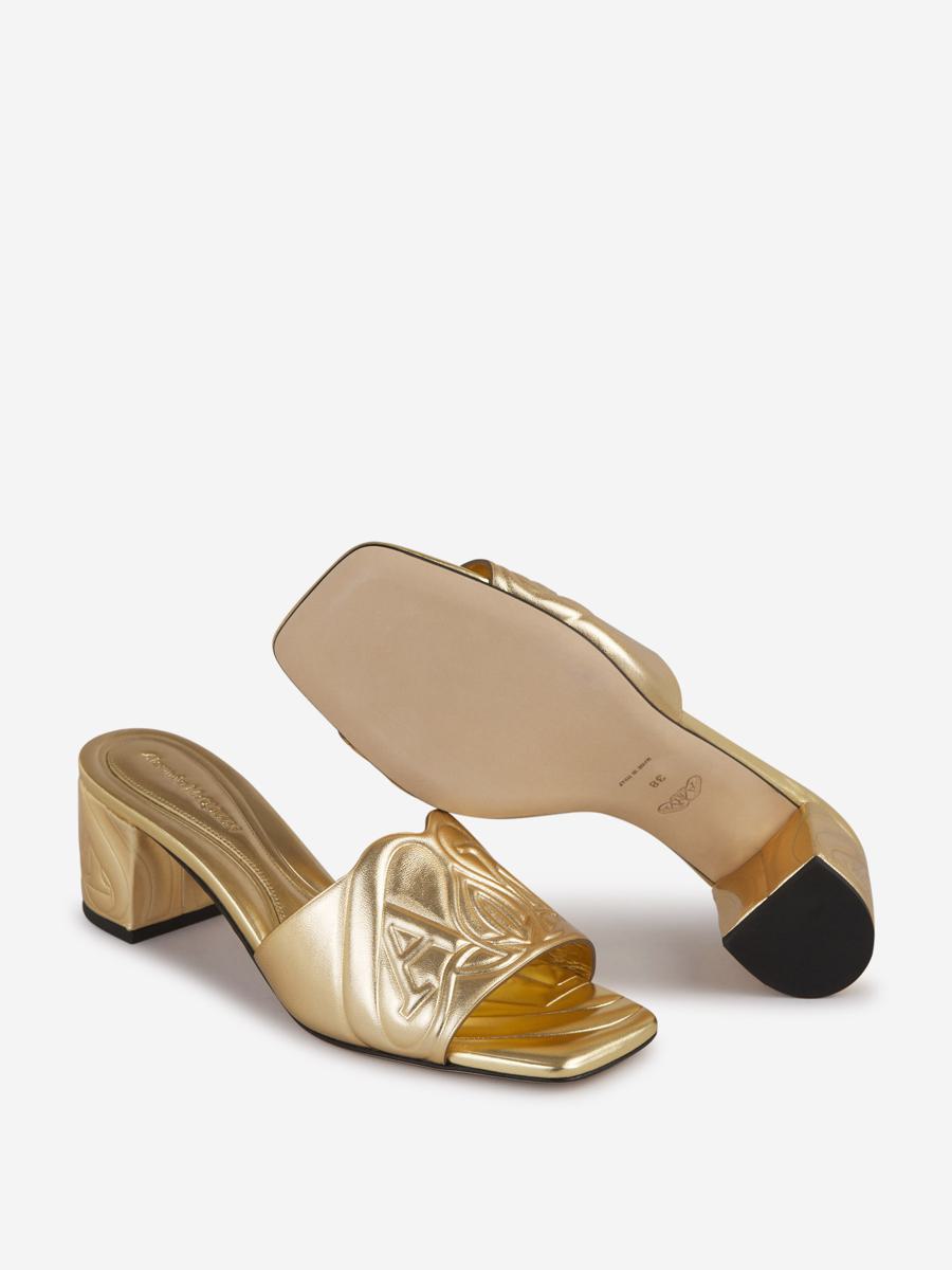 Alexander McQueen Logo-Ledersandalen