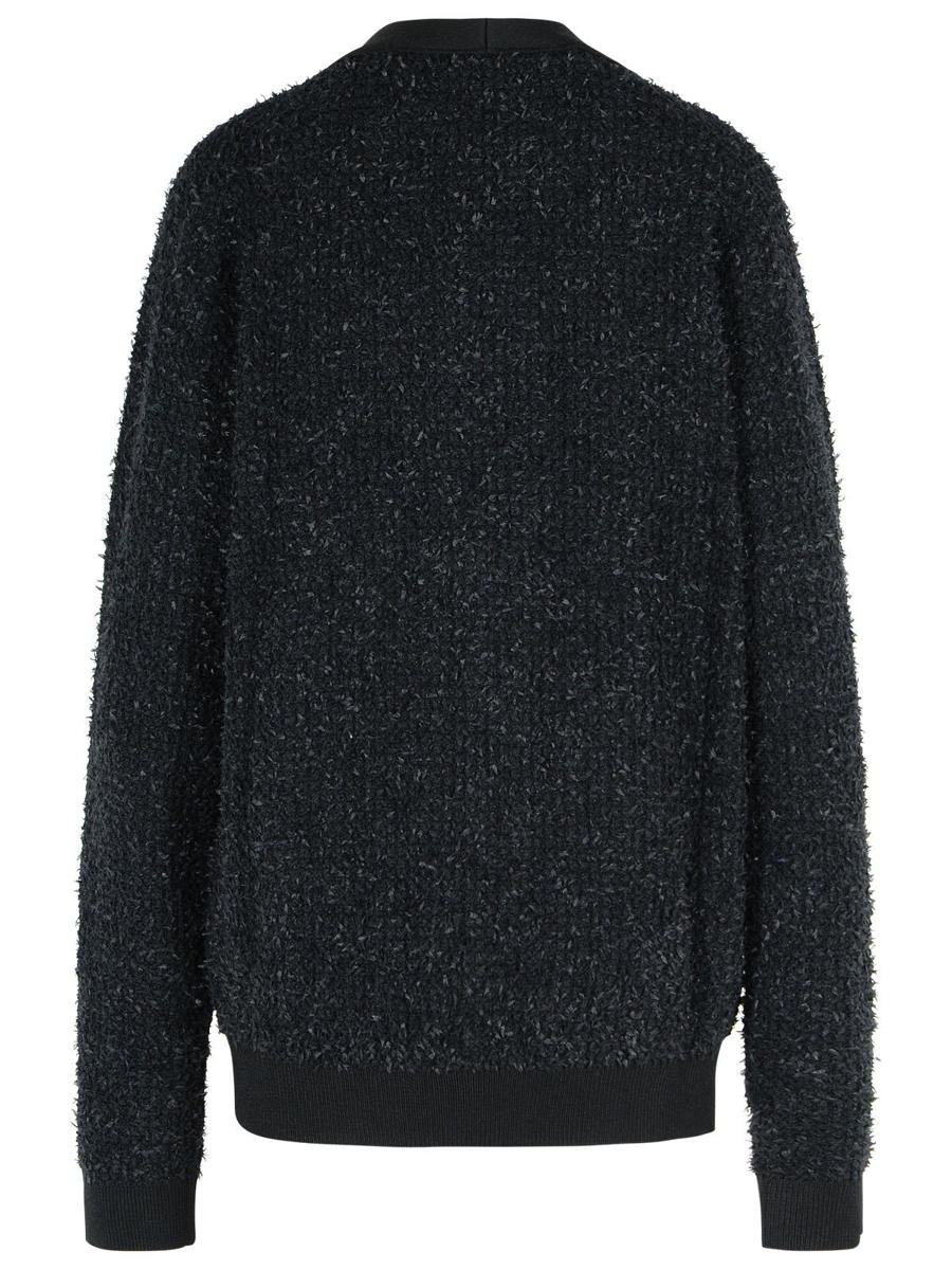 Balmain – Schwarze Strickjacke aus Baumwollmischung