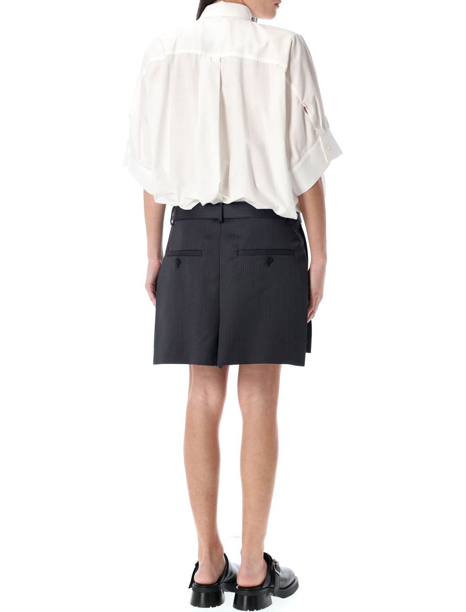 Sacai Minikleid aus Baumwollpopeline und Wolle