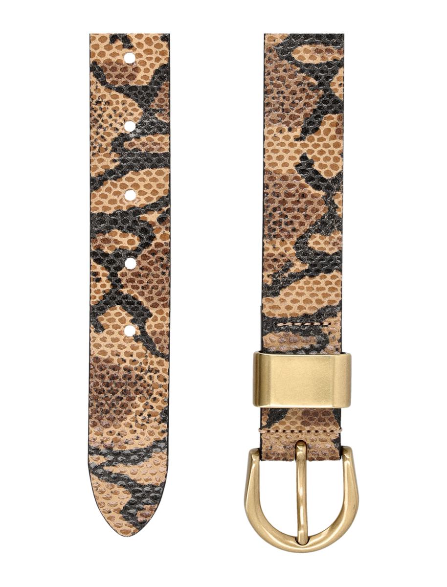 Sessun Sessùn Miloa E Wildledergürtel mit Python-Print