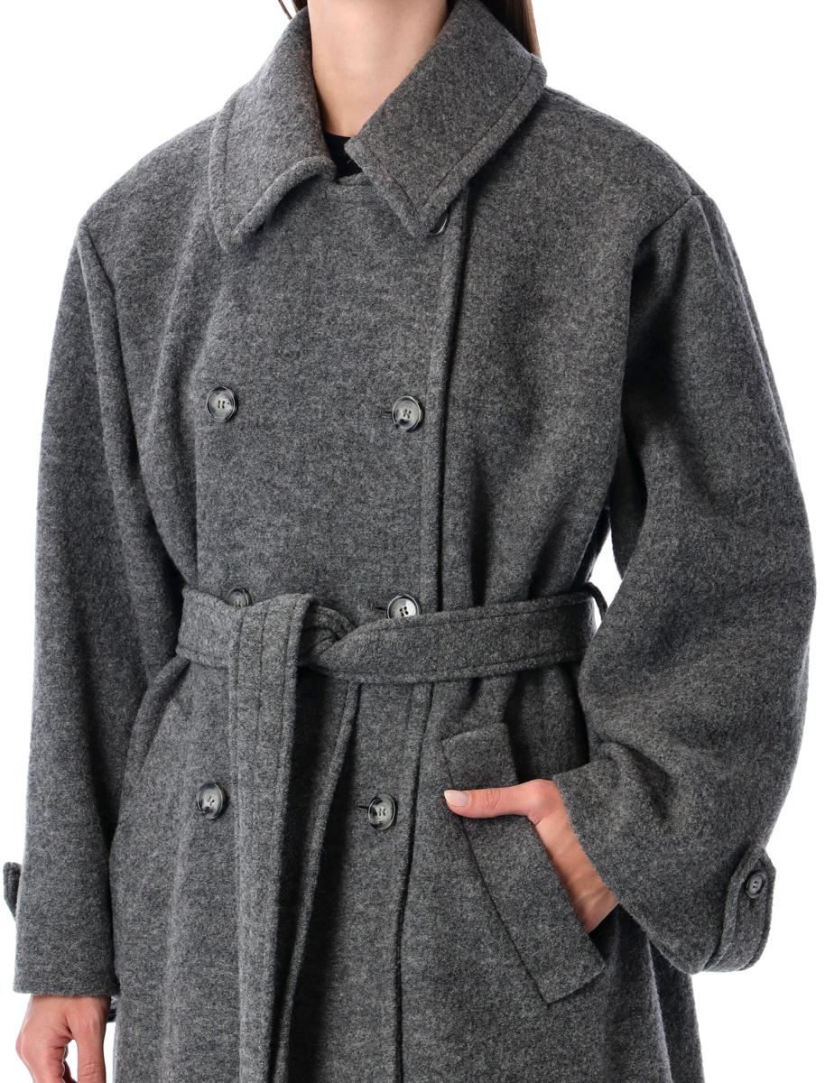 APC – Übergroßer Lea-Mantel aus Wolle in Heather Grey APC
