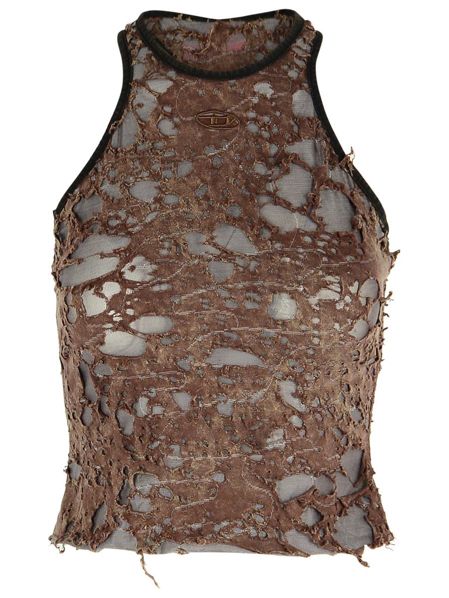 Diesel – Tanktop aus Baumwollmischung in Braun